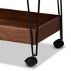 Baxton Studio Reynard Modern and Industrial Walnut Brown Finished Wood and Black Metal 2-Tier Wine Cart 199-12179-ZORO